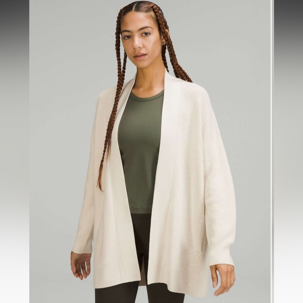 Lululemon Merino Wool Blend Wrap Cream Cardigan Women's Size 0